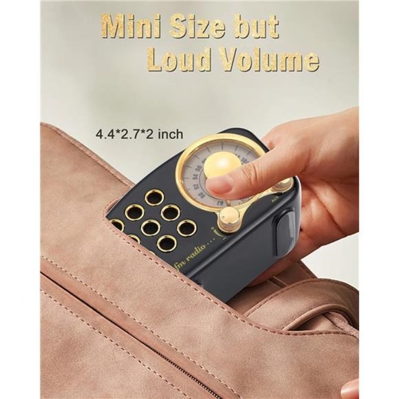 Retro Radio Bluetooth Speaker, Vintage Radio FM Radio with Old Fashionede Style - Picture 2 of 6